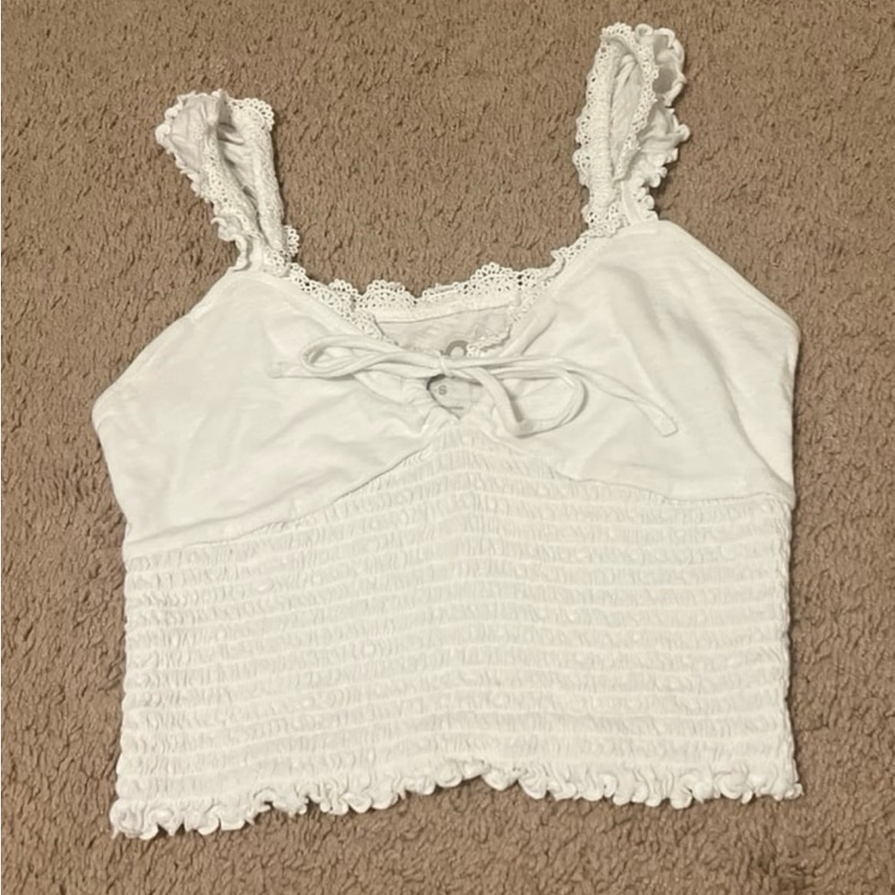 White keyhole crop tank top - Sz Sm